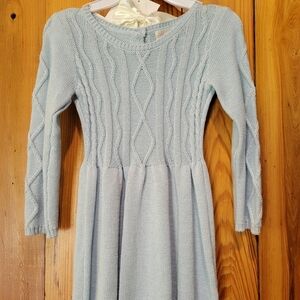 Elegant Blue Knit Kids Dress